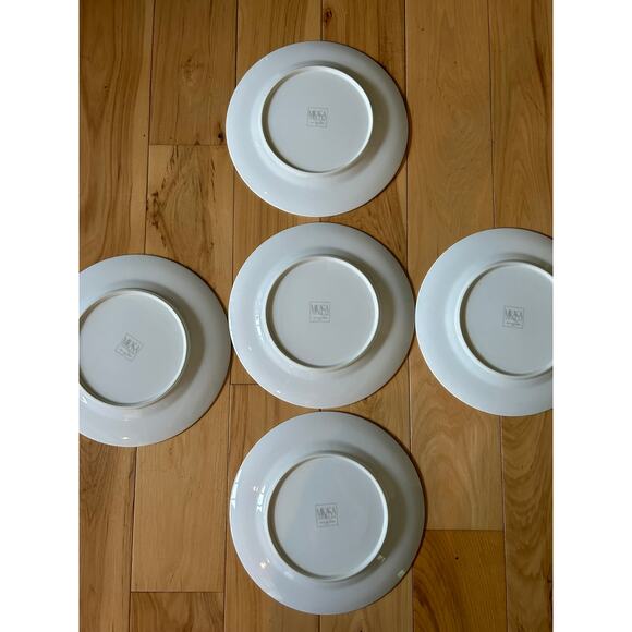 5 Mikasa June Garden Dinner Plates 10.75" Platinum Trim - Picture 4 of 12